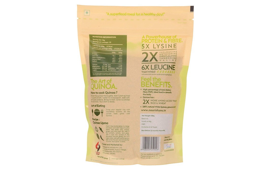 Nourish You Organic White Quinoa    Pack  500 grams